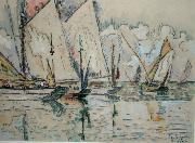 Paul Signac Departure of Three-Masted Boats at Croix-de-Vie Sweden oil painting artist